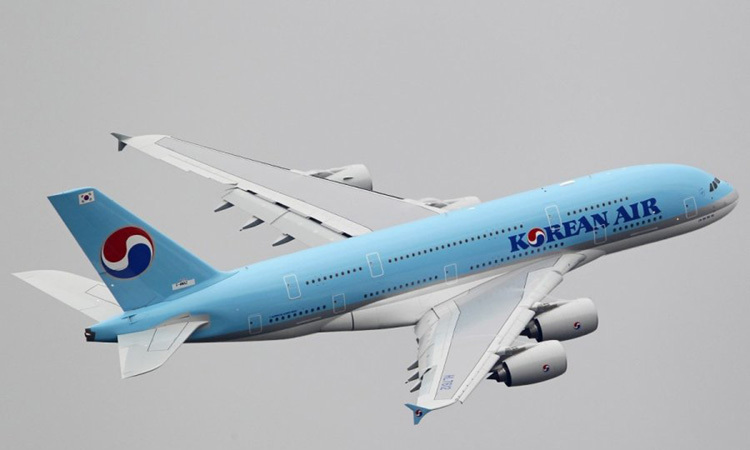 Một máy bay chở khách Airbus A380 của hãng hàng không Korean Air. Ảnh: Reuters.