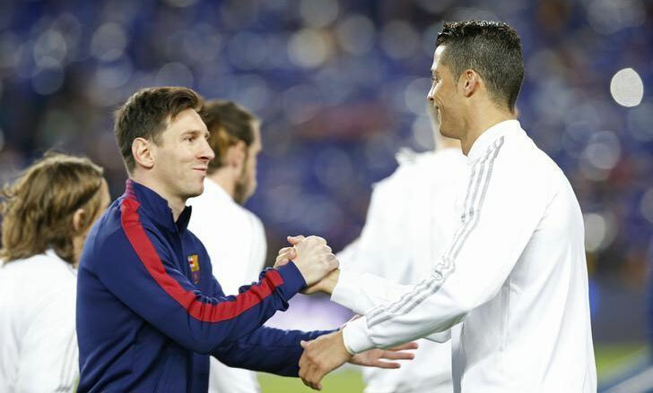 Messi, Ronaldo có thể là đồng đội trên đất Mỹ trong tương lai. Ảnh: Reuters.