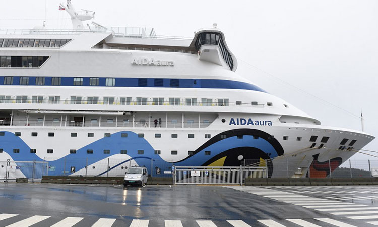 Du thuyền Aida Aura của Đức neo đậu tại cảng Haugesund, Na Uy hôm nay. Ảnh: AFP.
