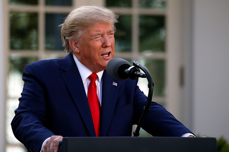 Tổng thống Trump tại cuộc họp báo tại Nhà Trắng hôm 30/3. Ảnh: AP