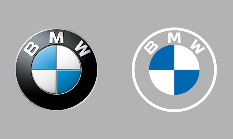 Logo hiện nay (trái) và thiết kế mới của BMW.