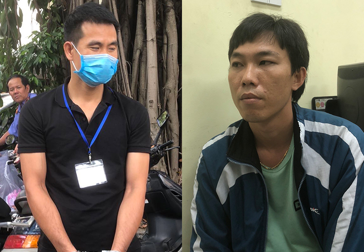 Hai người dưới trướng Luyện bị bắt. Ảnh: Văn Chung.