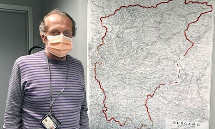 Angelo Giupponi, người đứng đầu dịch vụ cứu thương của Bệnh viện Papa Giovanni XXIII, thành phố Bergamo. Ảnh: WSJ.