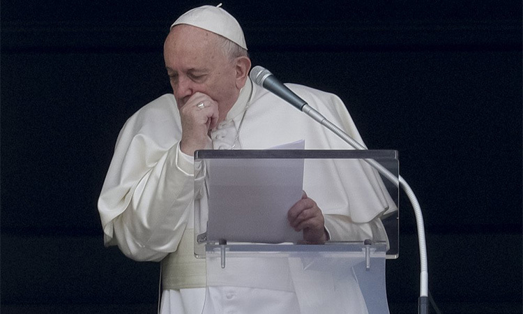 Giáo hoàng  Francis trong buổi cầu nguyện ở Vatican hôm 1/3. Ảnh: AP.