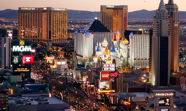 Một góc Dải Las Vegas của thành phố Las Vegas, bang Nevada, Mỹ. Ảnh: AP.