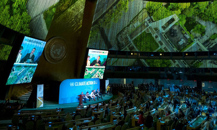 Hội nghị thượng đỉnh Hành động về Biến đổi Khí hậu tại New York, Mỹ hồi tháng 9/2019. Ảnh: AFP.