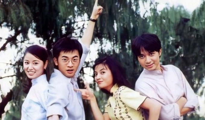 Bốn diễn viên chính của phim (từ trái qua): Lâm Tâm Như, Tô Hữu Bằng, Triệu Vy, Cổ Cự Cơ.