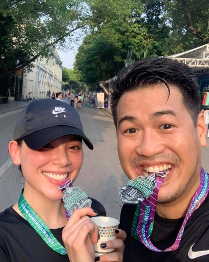 Cả hai thường chia sẻ những khoảnh khắc đẹp bên nhau khi thi chạy marathon,