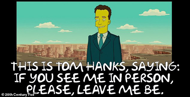 Tom Hanks trong tập phim năm 2007.