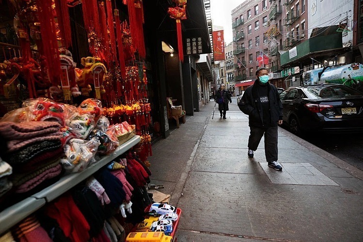 Những con phố vắng trong khu người Hoa ở Manhattan. Ảnh:NYT
