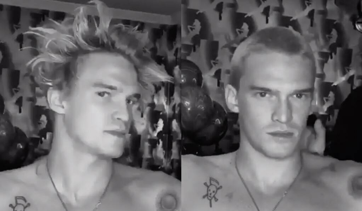 Mái tóc Cody Simpson trước và sau khi được Miley Cyrus cắt. Ảnh: Instagram.