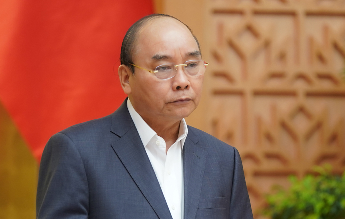 Thủ tướng Nguyễn Xuân Phúc chủ trì họp Chính phủ thường kỳ tháng 3, sáng 1/4. Ảnh: VGP