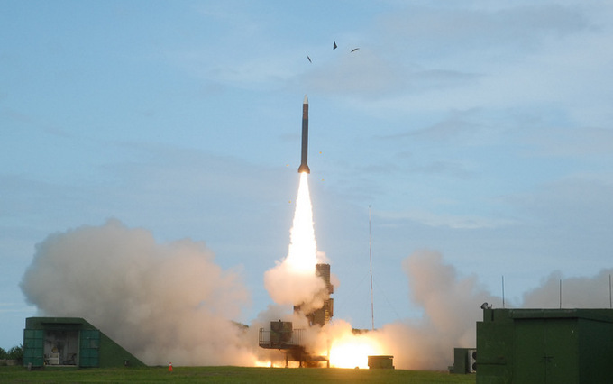 Tên lửa Thiên Cung 3 trong một đợt bắn thử. Ảnh: Taiwan News.