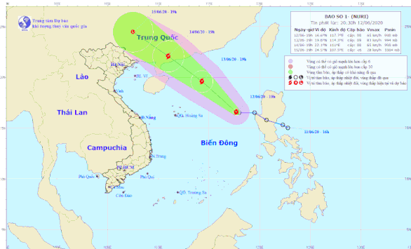 Áp thấp nhiệt đới mạnh lên thành bão số 1, tên quốc tế là Nuri - Ảnh 1.