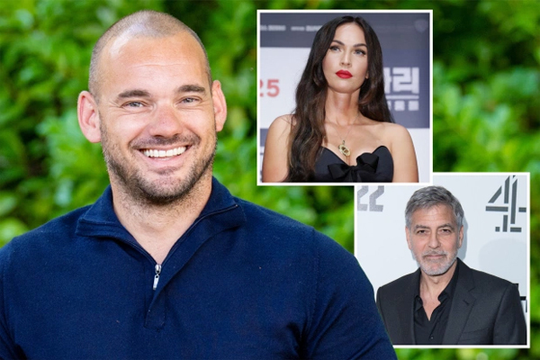 Sneijder kể chuyện tiệc tùng với cô đào Megan Fox và tài tử George Clooney. Ảnh: Sun.