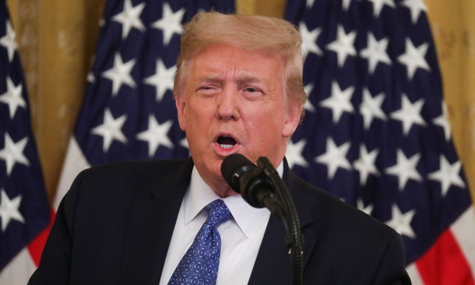 Tổng thống Mỹ Donald Trump phát biểu tại Nhà Trắng hôm 22/7. Ảnh: Reuters.