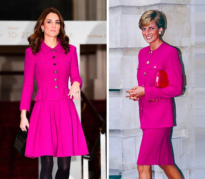 Princess Diana loved a power suit such as this one worn to Convent Garden in 1995