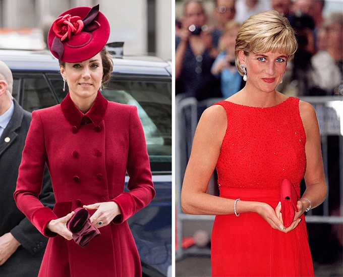 Earlier this year, during her visit to Dublin, Kate meticulously sought out an emerald green clutch that would perfectly match her Alessandra Rich dress. And later that month her cherry red bag was an identical shade to the dress coat she wore to the Commonwealth Day Service.