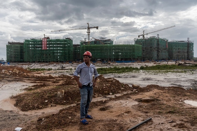 Một công trường của dự án xây dựng do Trung Quốc làm chủ ở Dara Sakor. Ảnh: NYTimes.
