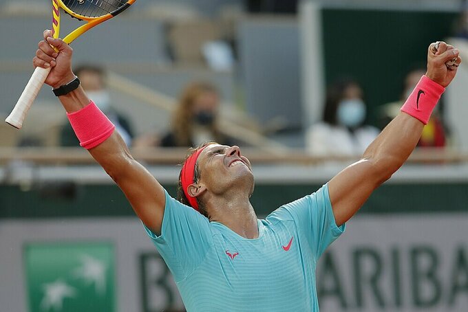 Nadal chưa từng thua ở chung kết Roland Garros. Ảnh: AP.