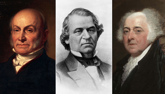 (Từ trái sang) Các tổng thống Mỹ John Quincy Adams, Andrew Johnson và John Adams. Ảnh: Shutterstock.