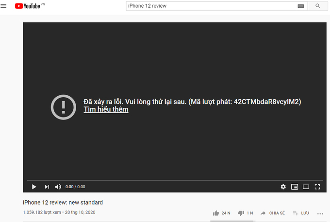 Người dùng tại Việt Nam và nhiều nước không thể xem được video trên YouTube.