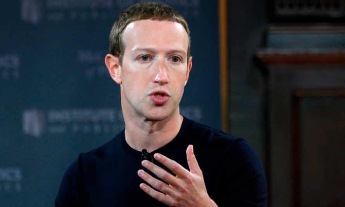 CEO Facebook, Mark Zuckerberg. Ảnh: The Guardian.