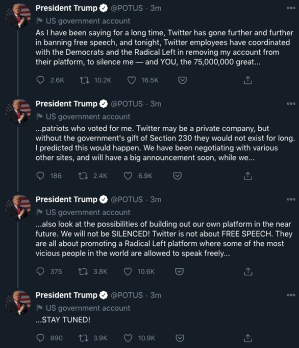 Tổng thống Trump muốn lập mạng xã hội riêng sau khi tố bị Twitter bịt miệng - Ảnh 2.