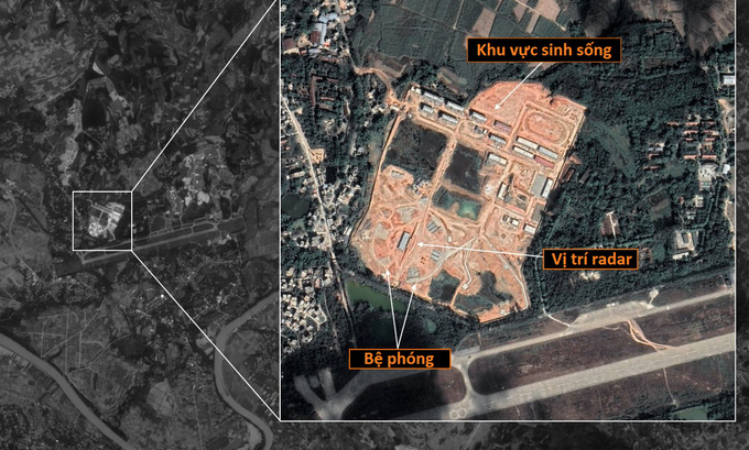 Trận địa tên lửa trên ảnh vệ tinh chụp huyện Ninh Minh đầu năm 2021. Ảnh: Twitter/ SCS_News.