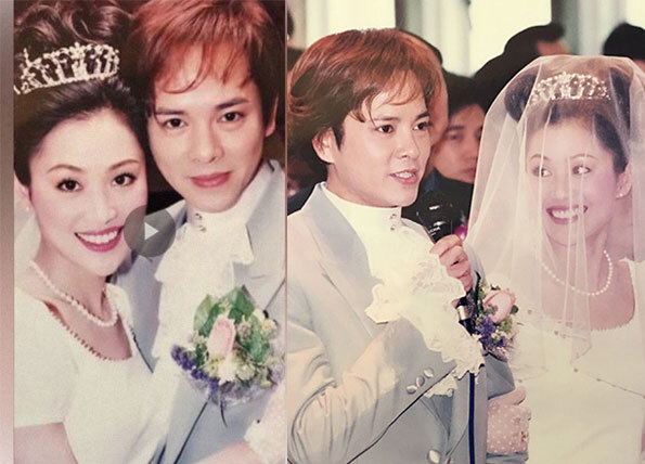Ảnh cưới năm 2000 của vợ chồng Trần Gia Huy, Lương Tiểu Băng.