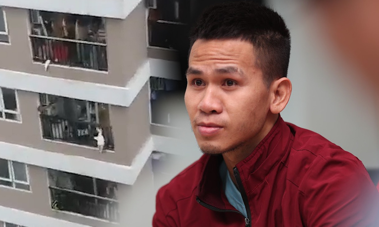 Chàng trai băng tường cứu cháu bé gái rơi từ tầng 12